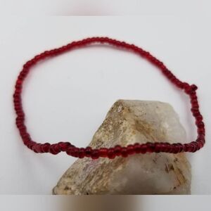 Valentine rose red seed beaded bracelet‎